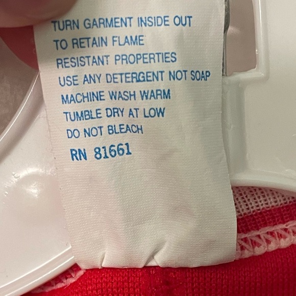 Vintage Retro 80s Baby Touch Red Fleece Footed Sleeper Pajamas 3T Holiday PJs - Picture 4 of 5